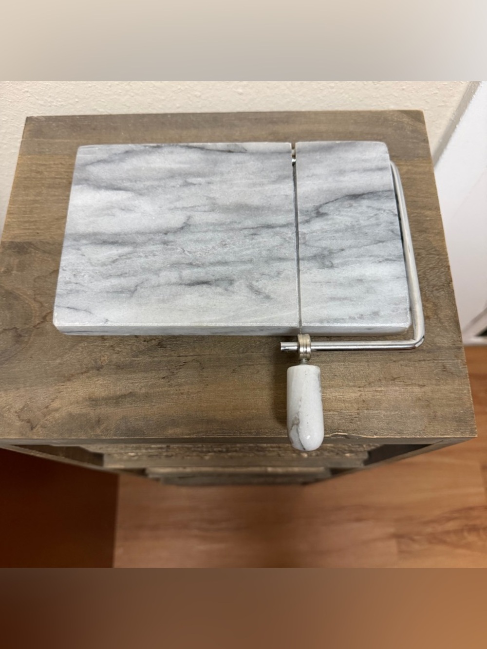 Marble Cheese Slicer with White Marble Handle
